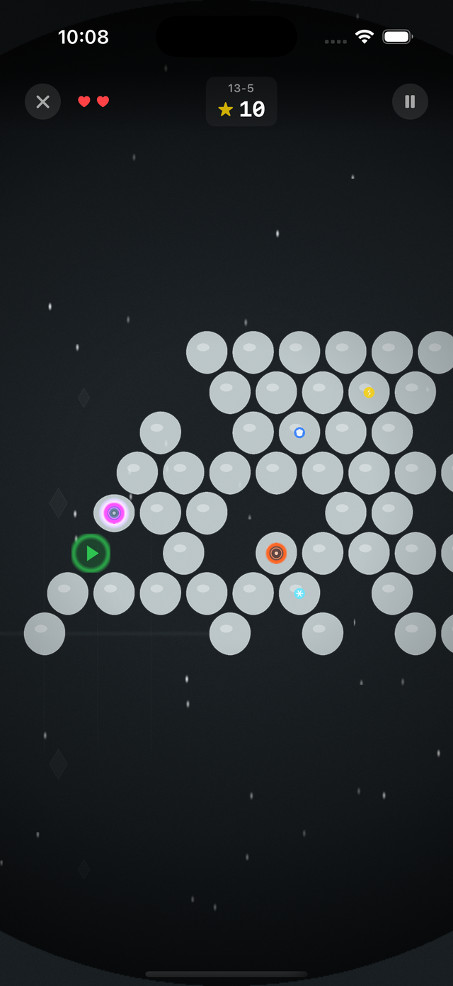 Teleporter pairs on a hex grid